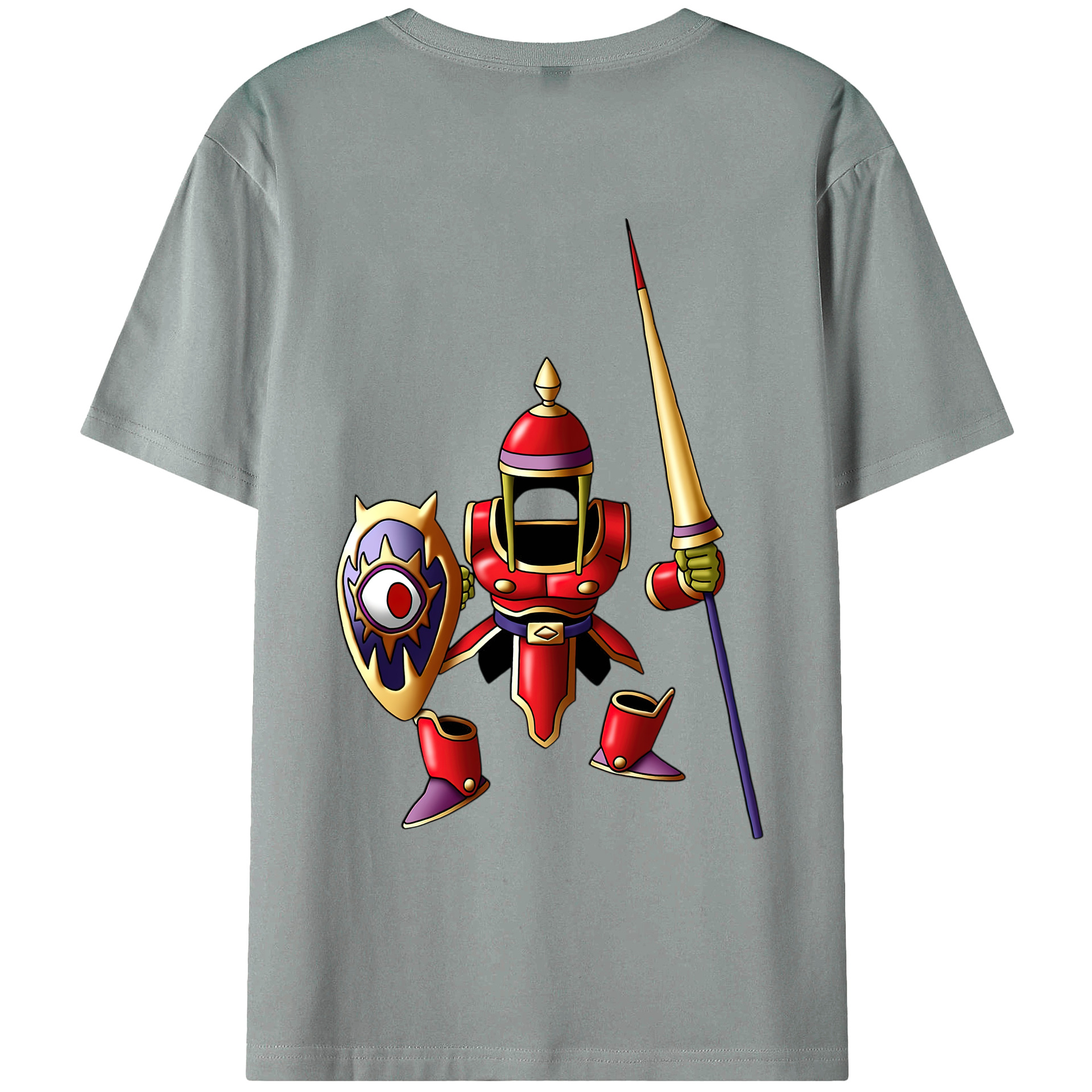 （画像用） ドラゴンクエスト Doragon Kuesuto Dragon Quest 綿100％ メンズ半袖Tシャツ（バックプリント） 通気性
